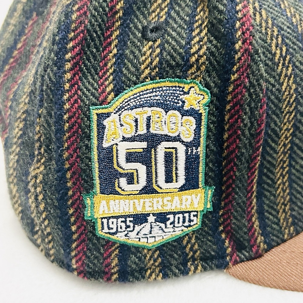New Era Houston‎ Astros Herringbone 50 Years 59FIFTY Fitted Hat Cap 7 1/8 Brown - Picture 5 of 6